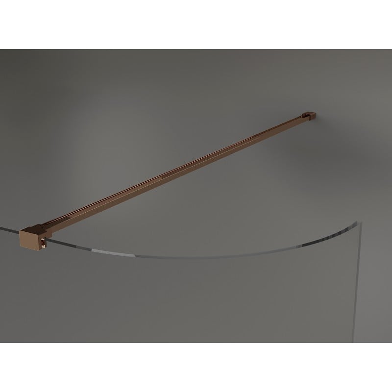 Mexen Kioto-R paroi de douche arrondie Walk-in 80 x 200 cm, transparent 8 mm, or rose - 800-080-101-60-06