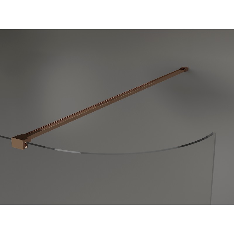 Mexen Kioto-R paroi de douche arrondie Walk-in 90 x 200 cm, transparent 8 mm, or rose - 800-090-101-60-06