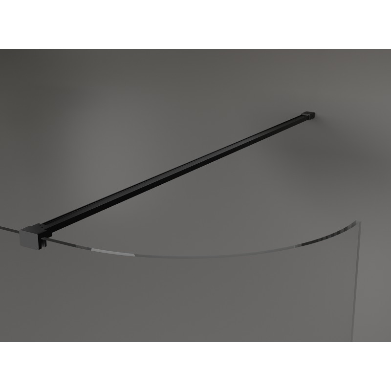 Mexen Kioto-R paroi de douche arrondie Walk-in 150 x 200 cm, transparent 8 mm, noir - 800-150-101-70-06