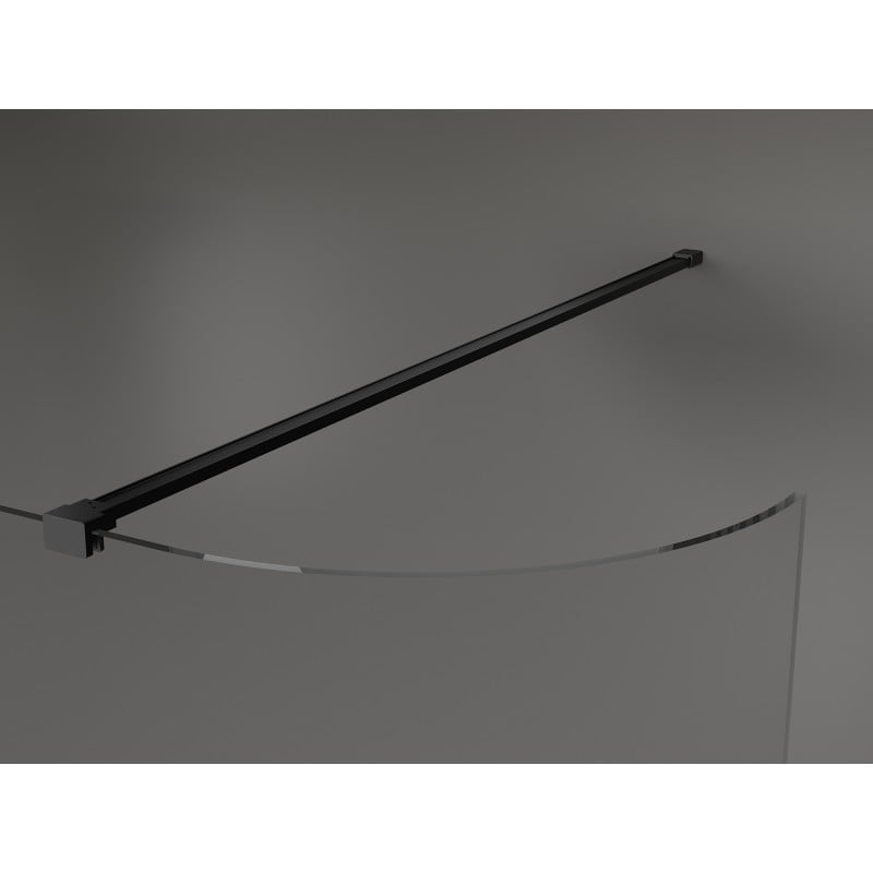 Mexen Kioto-R paroi de douche arrondie Walk-in 160 x 200 cm, transparent 8 mm, noir - 800-160-101-70-06