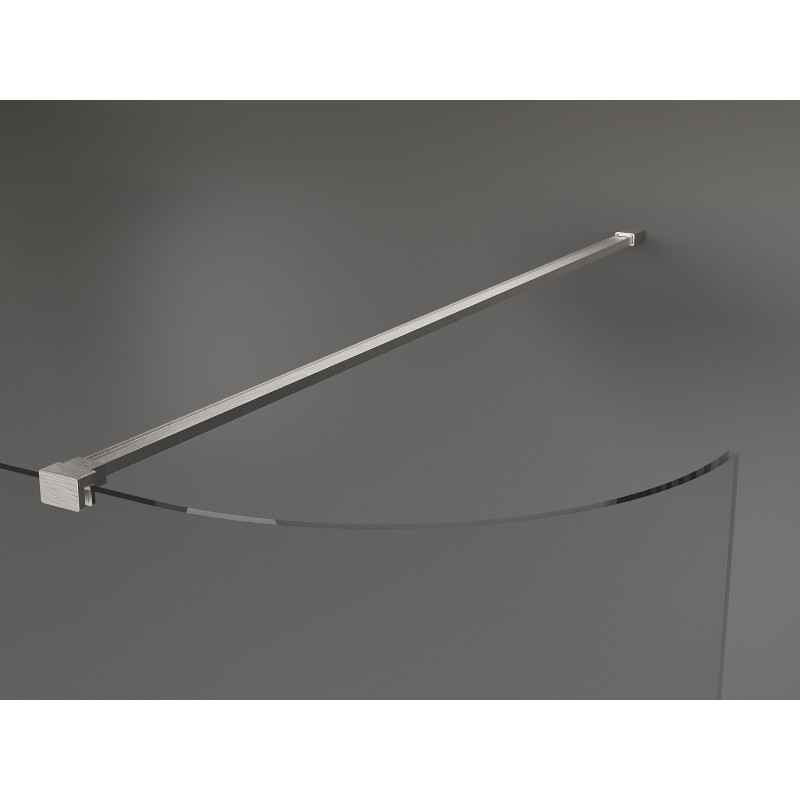 Mexen Kioto-R Paroi de douche arrondie Walk-in 150 x 200 cm, transparent 8 mm, nickel brossé - 800-150-101-97-06