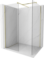 Panneau de douche Mexen Kioto Walk-in 80 x 80 cm, transparent, avec finition dorée satinée - 800-080-202-55-00-080