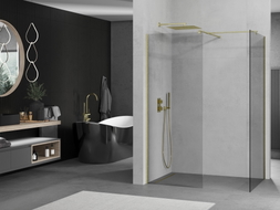 Mexen Kioto paroi de douche Walk-in 90 x 70 cm, transparent, or brossé - 800-090-202-55-00-070