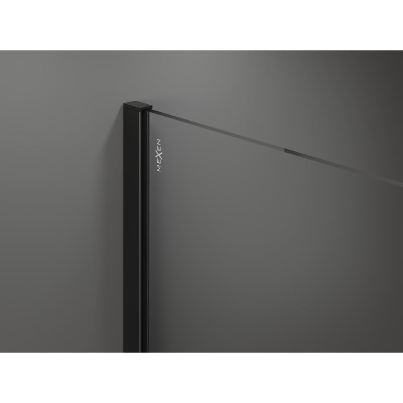 Mexen Kioto paroi de douche Walk-in 120 x 200 cm, miroir 8 mm, noir - 800-120-101-70-50