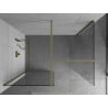 Mexen Kioto paroi de douche Walk-in 105 x 100 cm, transparent, doré brossé - 800-105-202-55-00-100