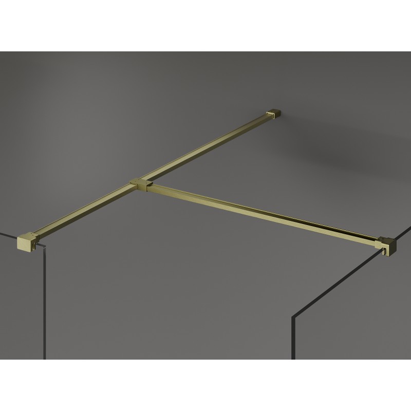 Mexen Kioto paroi de douche Walk-in 130 x 95 cm, transparent, doré brossé - 800-130-202-55-00-095