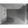 Mexen Kioto paroi de douche Walk-in 140 x 100 cm, transparent, doré brossé - 800-140-202-55-00-100