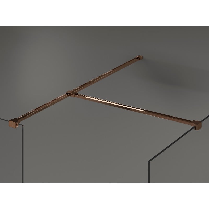 Mexen Kioto paroi de douche Walk-in 100 x 90 cm, transparent, or rose - 800-100-202-60-00-090