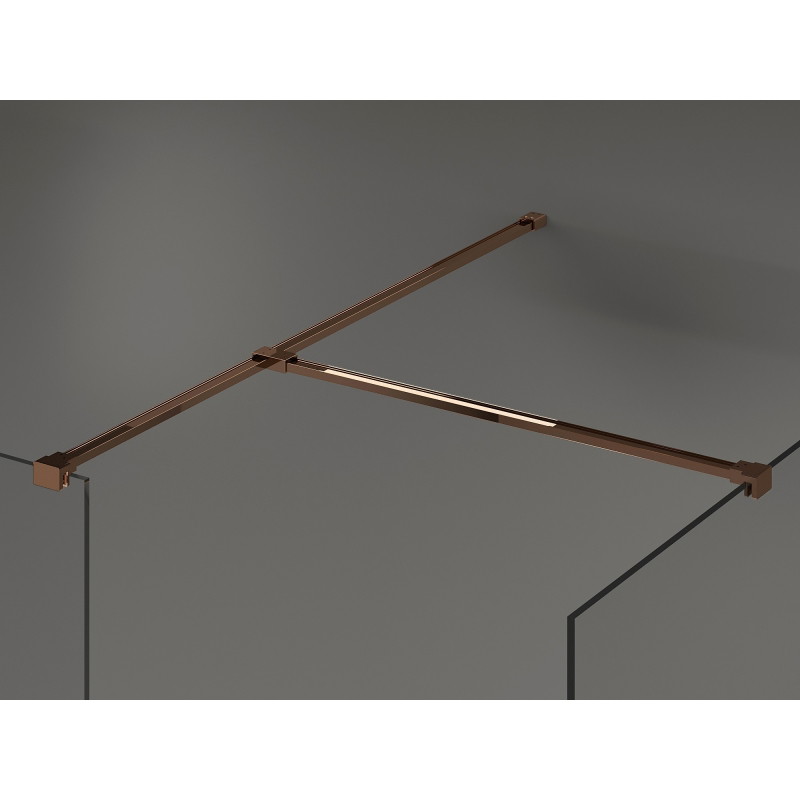 Mexen Kioto paroi de douche Walk-in 130 x 120 cm, transparent, or rose - 800-130-202-60-00-120