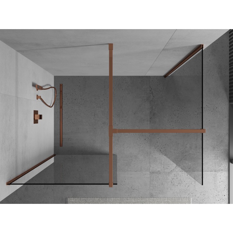 Mexen Kioto paroi de douche Walk-in 160 x 80 cm, transparent, or rose - 800-160-202-60-00-080