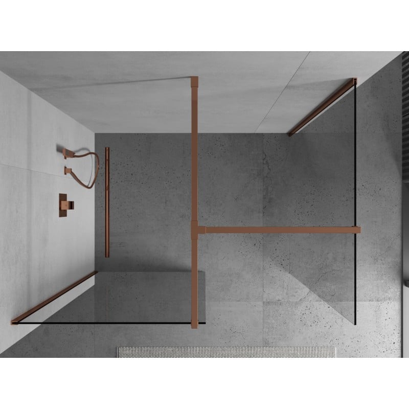Mexen Kioto paroi de douche Walk-in 160 x 110 cm, transparent, or rose - 800-160-202-60-00-110