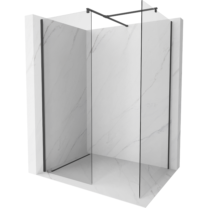 Mexen Kioto paroi de douche Walk-in 105 x 70 cm, transparente, noire - 800-105-202-70-00-070