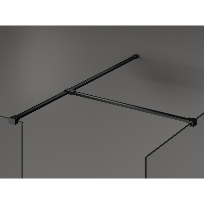 Mexen Kioto paroi de douche Walk-in 110 x 75 cm, transparente, noire - 800-110-202-70-00-075