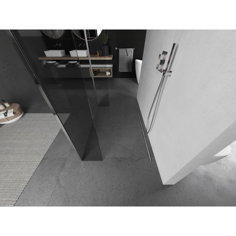 Mexen Kioto paroi de douche autoportante 100 x 30 x 30 cm, transparent, chrome - 800-100-030-222-01-00-030