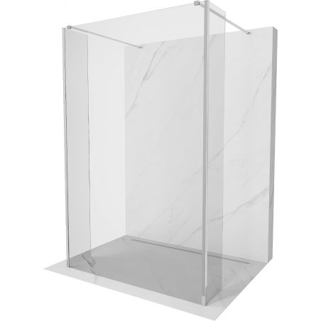 Mexen Kioto paroi de douche autoportante 135 x 30 x 30 cm, transparente, chrome - 800-135-030-222-01-00-030