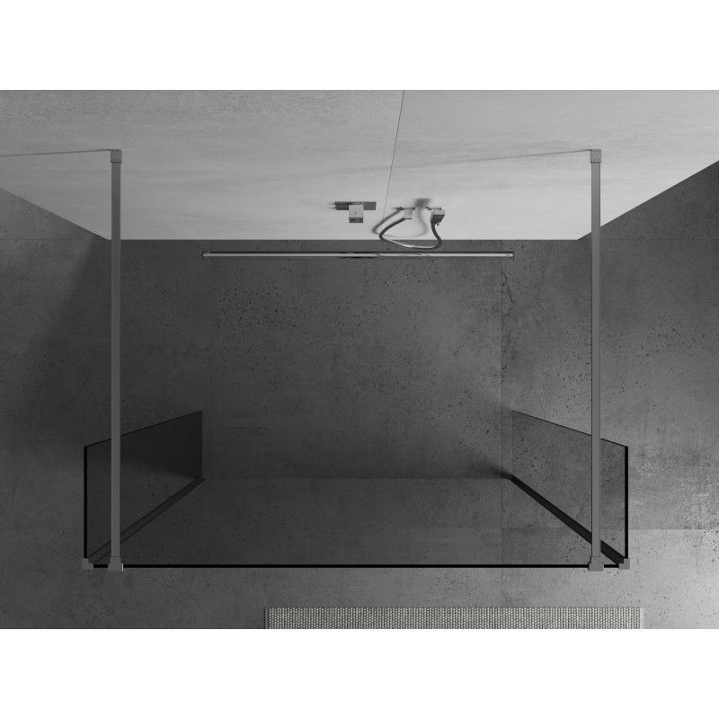 Mexen Kioto paroi de douche autoportante 125 x 30 x 30 cm, transparent, chrome - 800-125-030-222-01-00-030