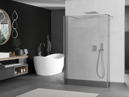 Mexen Kioto paroi de douche autoportante 140 x 30 x 30 cm, transparent, chrome - 800-140-030-222-01-00-030