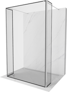 Kioto paroi de douche autonome 120 x 30 x 30 cm, motif noir, chrome - 800-120-030-222-01-70-030