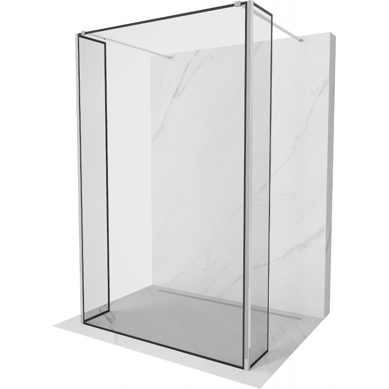 Mexen Kioto paroi de douche autoportante 110 x 30 x 30 cm, motif noir, chrome - 800-110-030-222-01-70-030