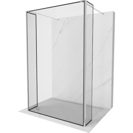 Mexen Kioto paroi de douche autoportante 110 x 30 x 30 cm, motif noir, chrome - 800-110-030-222-01-70-030