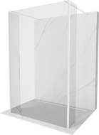 Mexen Kioto paroi de douche autoportante 155 x 30 x 30 cm, transparent, blanc - 800-155-030-222-20-00-030