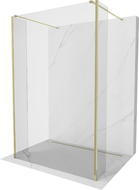Mexen Kioto paroi de douche autoportante 100 x 30 x 30 cm, transparente, or - 800-100-030-222-50-00-030