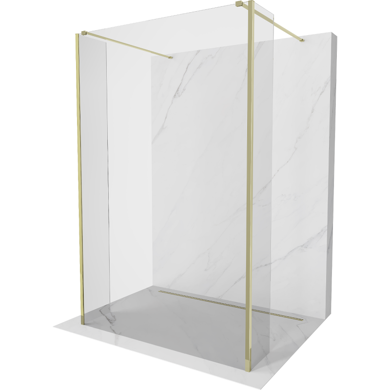 Mexen Kioto paroi de douche autoportante 110 x 30 x 30 cm, transparente, or - 800-110-030-222-50-00-030