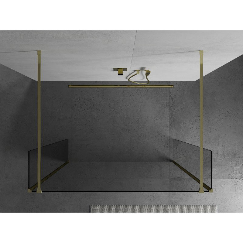 Mexen Kioto pare-douche autoportant 125 x 30 x 30 cm, transparent, doré - 800-125-030-222-50-00-030