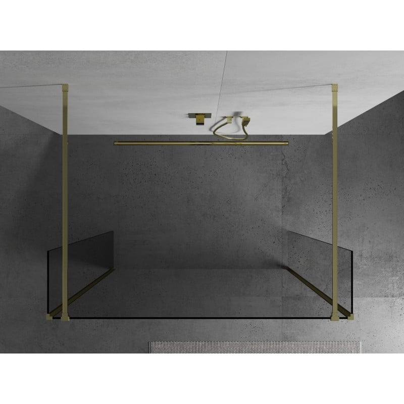 Mexen Kioto paroi de douche autoportante 145 x 30 x 30 cm, transparent, doré - 800-145-030-222-50-00-030