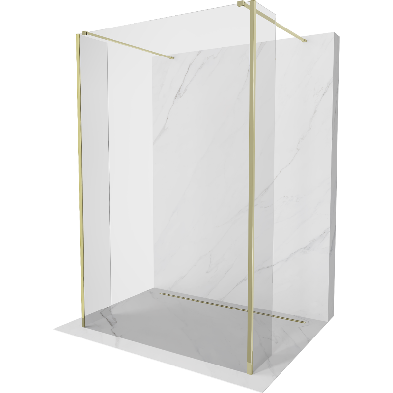 Mexen Kioto paroi de douche autonome 160 x 30 x 30 cm, transparente, dorée - 800-160-030-222-50-00-030