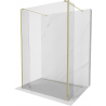 Mexen Kioto paroi de douche autoportante 160 x 30 x 30 cm, transparente, dorée - 800-160-030-222-50-00-030