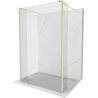 Mexen Kioto paroi de douche autonome 120 x 30 x 30 cm, transparent, en laiton brossé - 800-120-030-222-55-00-030