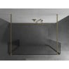Mexen Kioto paroi de douche autoportante 155 x 30 x 30 cm, transparent, finition dorée brossée - 800-155-030-222-55-00-030