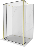 Mexen Kioto paroi de douche autonome 100 x 30 x 30 cm, motif noir, or brossé - 800-100-030-222-55-70-030