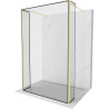 Mexen Kioto paroi de douche libre 150 x 30 x 30 cm, motif noir, finition dorée - 800-150-030-222-55-70-030