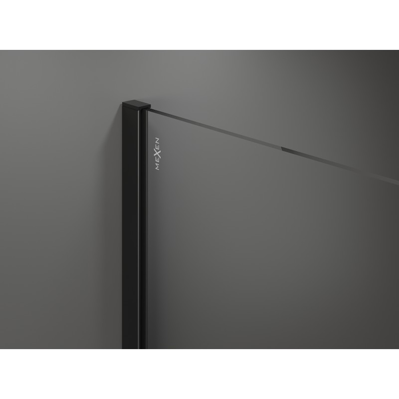 Mexen Kioto paroi de douche Walk-in 140 x 115 cm, transparent, noir - 800-140-202-70-00-115