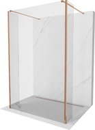 Mexen Kioto paroi de douche autonome 90 x 30 x 30 cm, transparent, or rose - 800-090-030-222-60-00-030