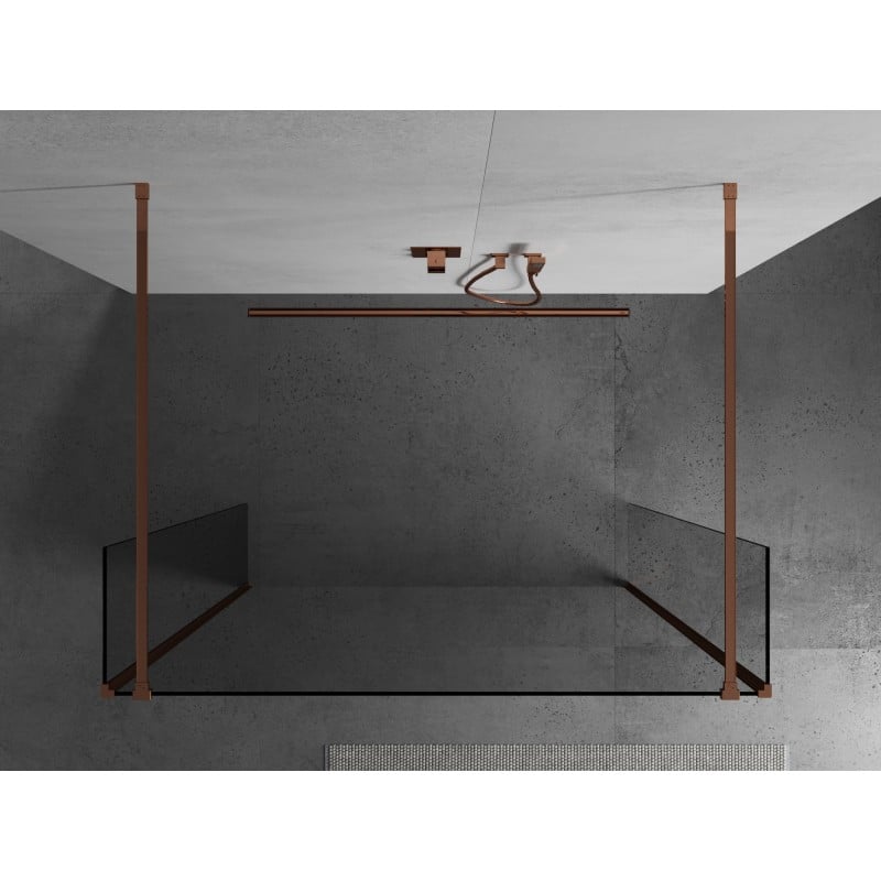 Mexen Kioto paroi de douche autoportante 105 x 30 x 30 cm, transparent, or rose - 800-105-030-222-60-00-030