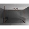 Mexen Kioto paroi de douche autoportante 140 x 30 x 30 cm, transparent, or rose - 800-140-030-222-60-00-030