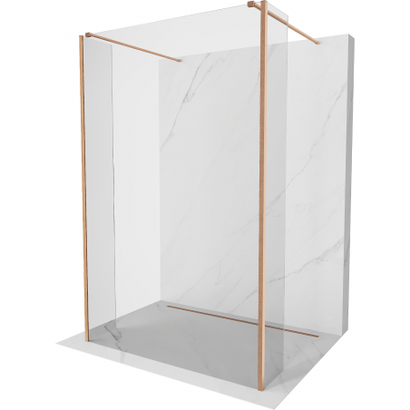 Mexen Kioto paroi de douche autoportante 125 x 30 x 30 cm, transparente, cuivre brossé - 800-125-030-222-65-00-030