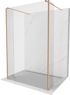 Mexen Kioto paroi de douche autoportante 105 x 30 x 30 cm, transparent, cuivre brossé - 800-105-030-222-65-00-030