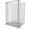 Mexen Kioto paroi de douche autoportante 140 x 30 x 30 cm, motif noir, laiton brossé - 800-140-030-222-65-70-030