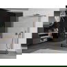 Mexen Kioto cloisons de douche autoportantes 160 x 30 x 30 cm, motif noir, laiton brossé - 800-160-030-222-65-70-030