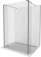 Mexen Kioto paroi de douche autonome 140 x 30 x 30 cm, transparent, gris fusil brossé - 800-140-030-222-66-00-030