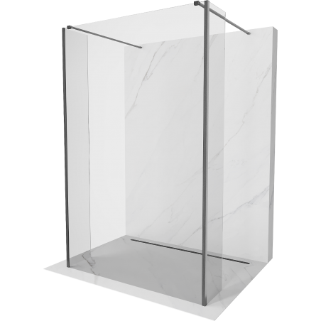 Mexen Kioto paroi de douche autoportante 145 x 30 x 30 cm, transparent, gris armé brossé - 800-145-030-222-66-00-030