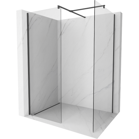 Mexen Kioto paroi de douche Walk-in 155 x 110 cm, transparente, noire - 800-155-202-70-00-110
