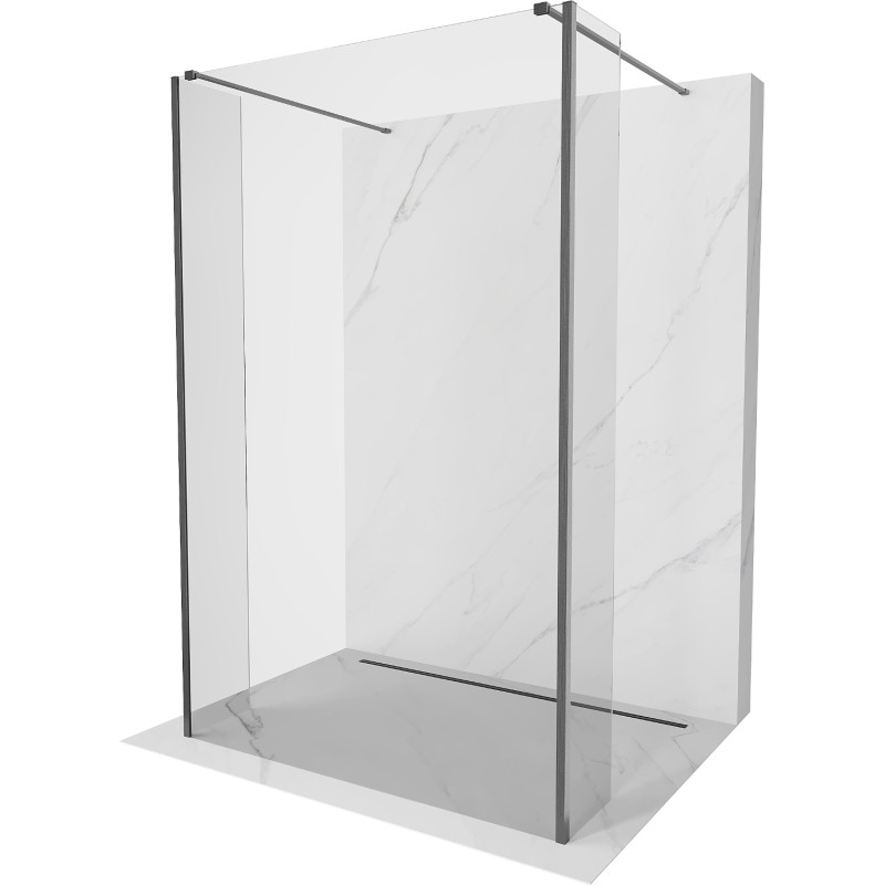 Mexen Kioto panneau de douche autoportant 160 x 30 x 30 cm, transparent, gris canon brossé - 800-160-030-222-66-00-030