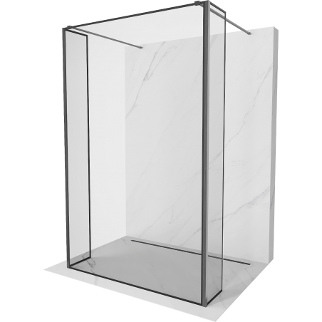 Mexen Kioto paroi de douche autoportante 120 x 30 x 30 cm, cadre noir, finition gun gray brossé - 800-120-030-222-66-70-030