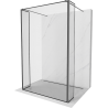 Mexen Kioto paroi de douche autoportante 120 x 30 x 30 cm, cadre noir, finition gun gray brossé - 800-120-030-222-66-70-030