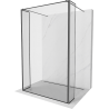 Mexen Kioto paroi de douche autoportante 140 x 30 x 30 cm, cadre noir, gun gray brossé - 800-140-030-222-66-70-030